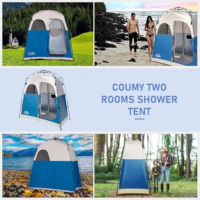 Instant Camping Shower Tent Privacy Shelter Portable Outdoor Sun Shelter for Camping Beach Hiking Fishing 1 Room/2 Rooms