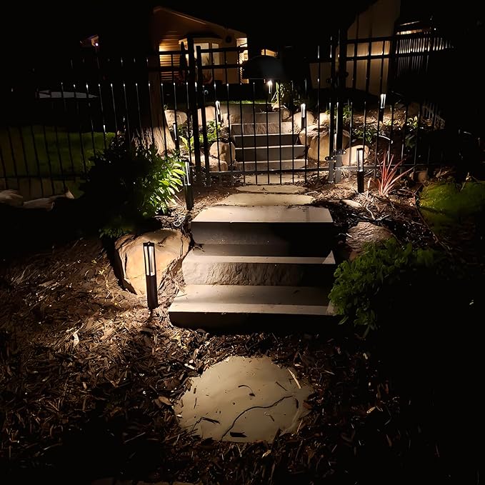 LEONLITE 5CCT 10-Pack Low Voltage Landscape Pathway Lights Update 1800K2700K3000K4000K5000K Selectable LED Bollard Path Light 3W Outdoor Landscape Lighting for Driveway Aluminum 12-24V ETL IP65