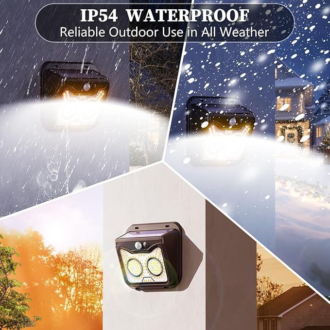 Solar Motion Sensor Lights Outdoor Owl Shaped Warm White Waterproof Solar Powered Wall Lights 3 Lighting Modes Security Flood Lights for Outside Deck Fence Yard Garden Step Porch Door -10 Pack