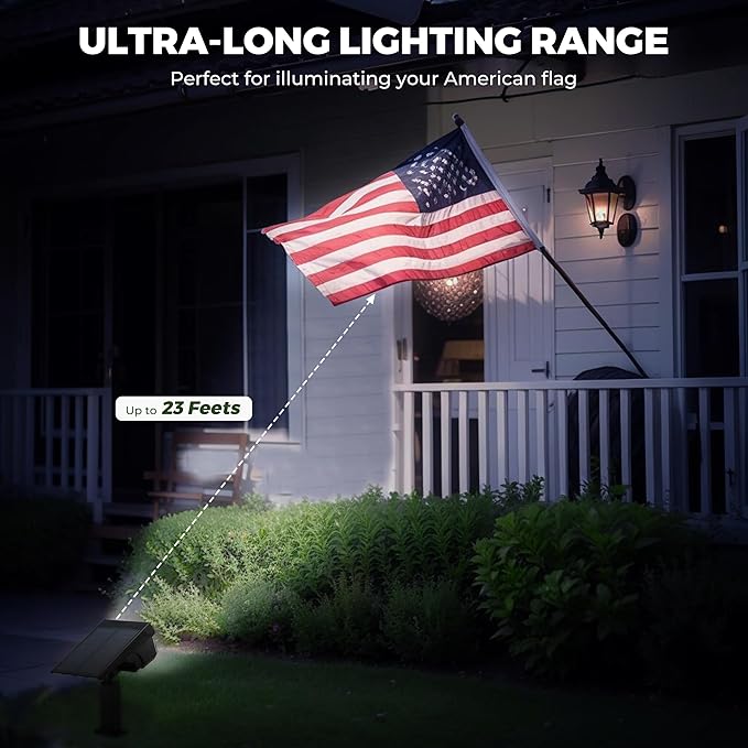 Kingsyard Solar Lights Outdoor Waterproof IP68 47 LEDs 3 Lighting Modes USB &amp Solar Powered Garden Yard Pathway Spot Lights for Outside Landscape Auto On/Off 6 Pack(Cool White)