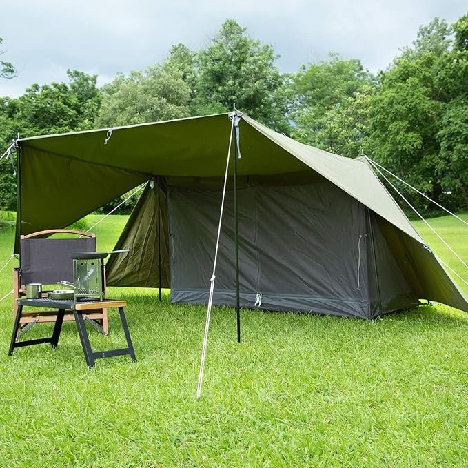Hot Tent Canvas Tent Single Person Tent 4 Season Tent Camping Shelter Survival Tent Motorcycle Tent Military Tent Army Tent Hunting Tent Bushcraft Tent Inner Tent Included
