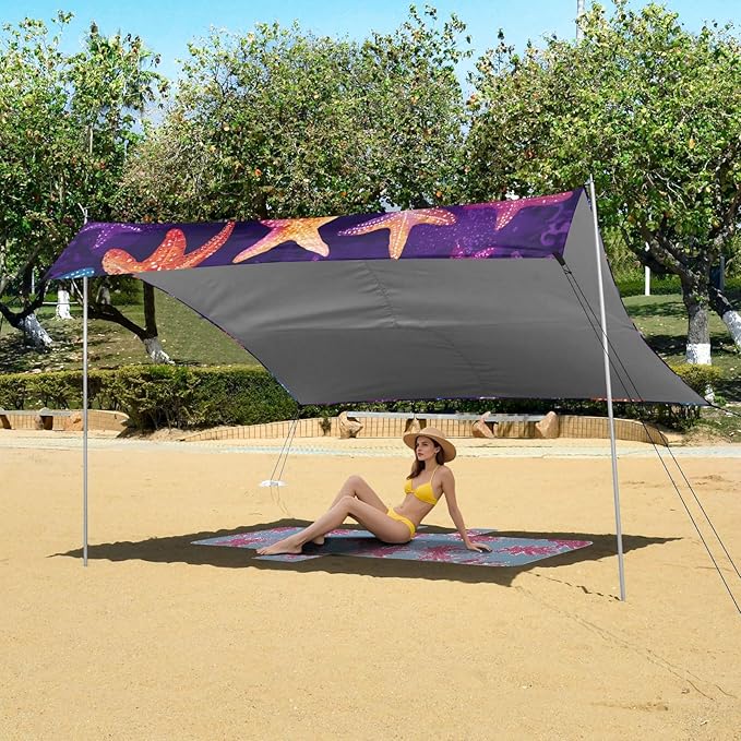 Beach Tent Sun Shelter Dancing Starfish Lightweight &amp Easy Setup Beach Shade Canopy for Camping Fishing