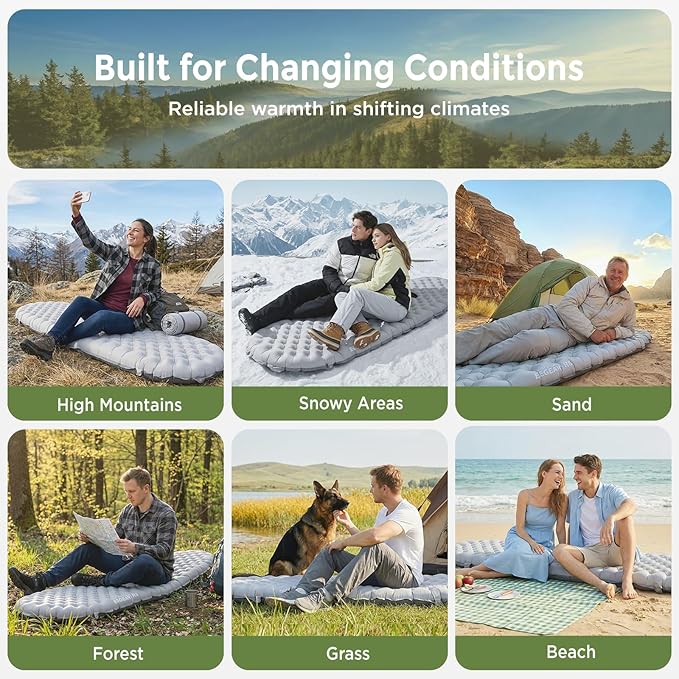 Elegear CumbreX™ Sleeping Pad for Camping with 9 R-Value Ultralight Camping Sleeping Mat for All Seasons Insulated Backpacking Sleeping pad Durable Camping Mattress for Outdoor Hiking Tent