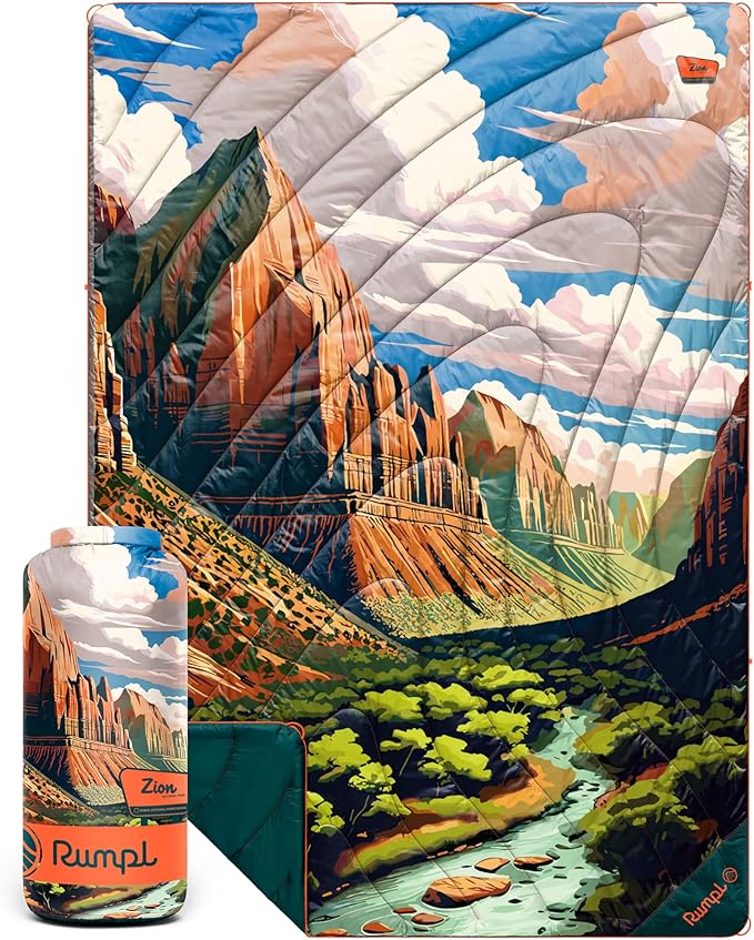 Rumpl Original Puffy National Park Blanket for Camping and Outdoors Zion - V3