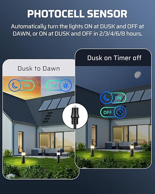 DEWENWILS 300W Low Voltage Landscape Transformer with Photocell Sensor &amp Timer 120V AC to 12V/14V AC Weatherproof Outdoor Landscape Lighting Transformer for Garden Lights Spotlights Steplights
