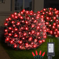 120Led Red Christmas Net Lights Outdoor 5ft x 6ft Connectable 8 Modes Waterproof Black Wire 29V Plug in Mesh Net Christmas Lights for Garden Yard Bushes Trunk Xmas Tree Decor (Red)