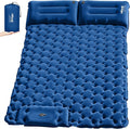HiiPeak Double Sleeping Pad for Camping - Ultralight Camping Mattress with Pillow Built-in Foot Pump Compact Inflatable 2-Person Portable Mat for Backpacking Hiking Car Traveling Beach Tent