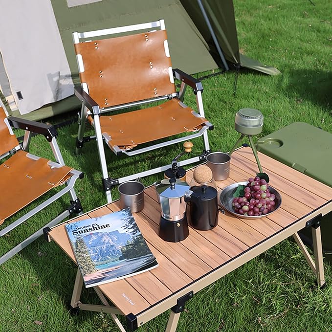 Outdoor Folding Camping ChairLeather Canvas Picnic Lawn Chairs Lightweight Comfortable Director Chair for Storage and TravelB57x54x68cm(A-57x54x68cm(22x21x27inch))