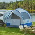 JOYTUTUS SUV Tent for Camping with Rainfly Double Door Design Car Tent with Aluminum Poles SUV Tailgate Tent with Waterproof PU2000mm Double Layer for 4-8 Person Blue