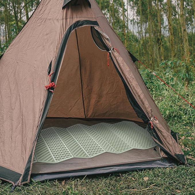 BESPORTBLE Foldable Camping Sleeping Pad Thick Water-Resistant Outdoor Picnic Mat with Aluminum Foil Coating for Hiking Tent Fold-up Moisture Barrier Cushion in