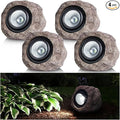 Solar Garden Rock Lights Outdoor - IP65 LED Waterproof Solar Spotlight Solar Powered Landscape Lights Decorative Garden Stone Light for Pathway Walkway Yard Patio (4 Pack)
