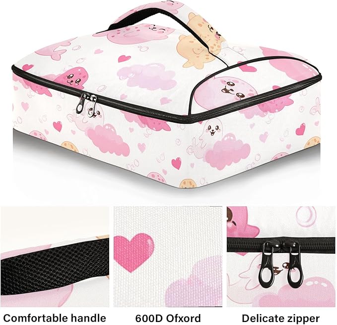 Casserole Carrier Sea Leopard SeamlessInsulated Casserole Carrier for Hot or Cold Food Thermal Lunch Tote for Potluck Parties Picnic Beach Fits 9 x 13 Inches Baking Dish
