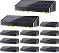 Brizled Solar Fence Lights Outdoor 12 Pack 6 Modes 2700/4500/6500K 250ml Fence Solar Lights IP65 Waterproof Outdoor Wall Light Landscape Lighting for Backyard Garden Patio Deck Railing Wall Poolside