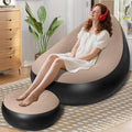Inflatable Chair for AdultsPortable Inflatables Chairs with OttomanFlocked Surface inflatables CouchWaterproof Blow Up chairComfortable inflatable Couch for CampingGaming(Without Pump)1PK