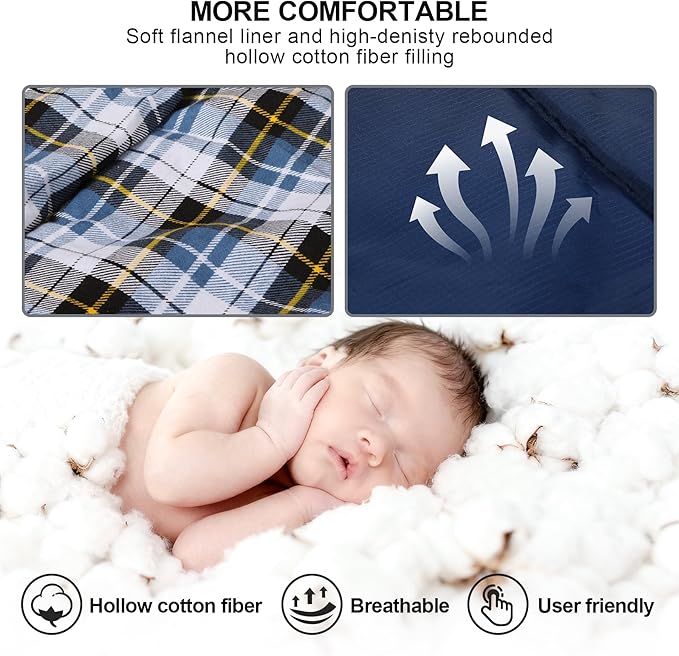 REDCAMP Cotton Flannel Sleeping Bag for Camping Backpacking Adults Cold Weather Envelope Sleeping Bags with 2/3/4/6lbs Filling