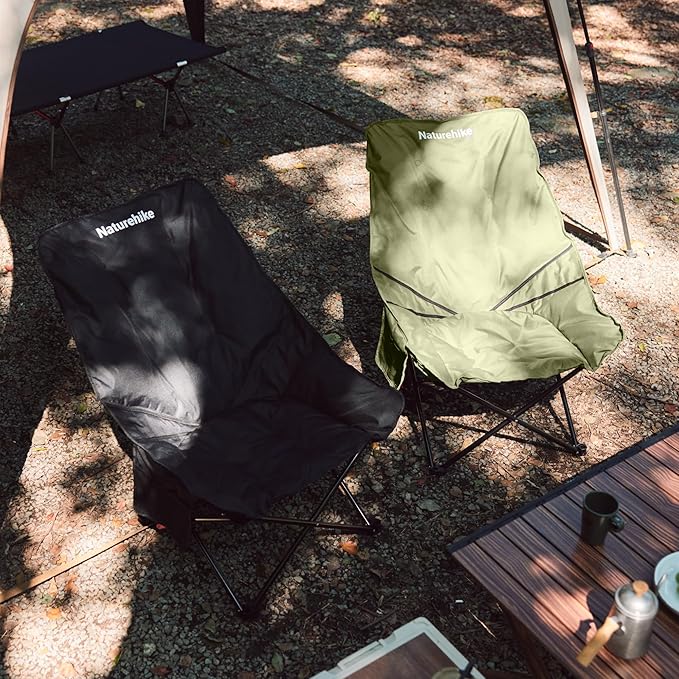 Naturehike Seastar Padded Camping Chair Oversized 2-Position Adjustable Folding Chair Portable Camp Chair with Side Pocket &amp Carry Bag