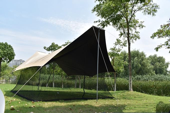 Outdoor Mesh Screen House Lightweight Camping Canopy Tent Net Mesh Outdoor 4-6 Person Mesh Net Travel Portable Tarp Mesh (Medium)