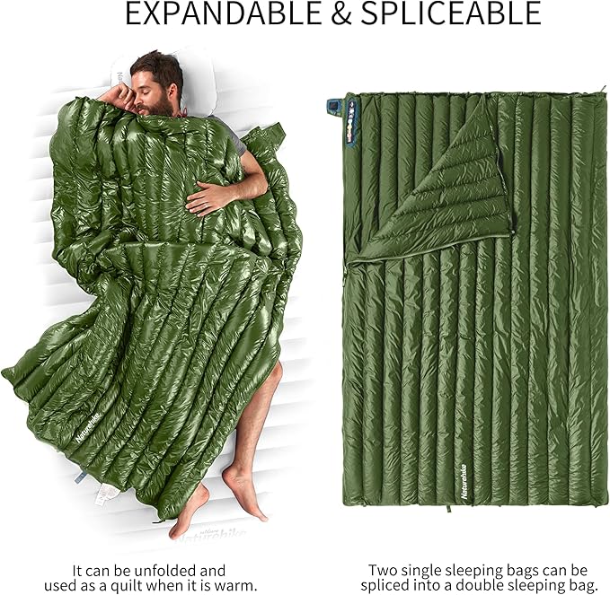 Naturehike Ultralight Backpacking RDS Down Sleeping Bag for Adults 650 Fill Power Sleeping Bag for 42/52℉ 20oz Compact Lightweight Sleeping Bags for Hiking Camping 3 Seasons