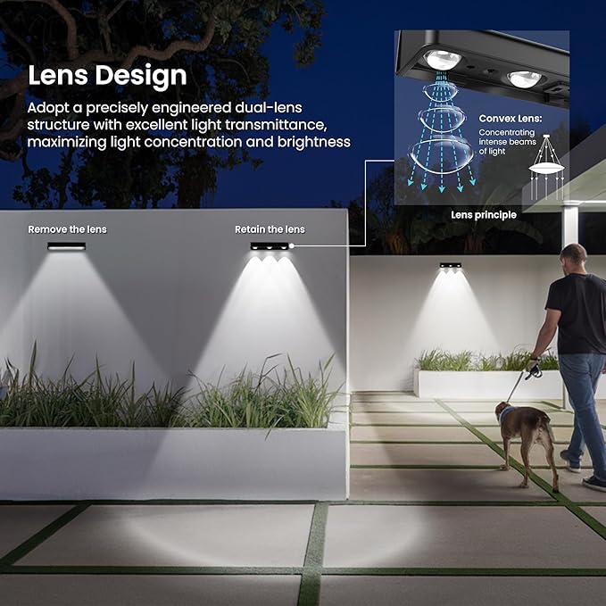 Solar Fence Lights 1200 mAh Solar Wall Lights Outdoor Waterproof IP65 led for Outside Backyard Patio Front Porch Yard House Garden Pool Decor (10 Pack) 6 Modes