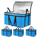 Bodaon 4-Pack Cooler Insulated Food Delivery Bag Rideshare Delivery Bag XXX-Large Thermal Bags for Catering/Hot Pizza Travel/Camping/Picnic/Grocery Reusable Warmer Frozen Blue-Black Edge