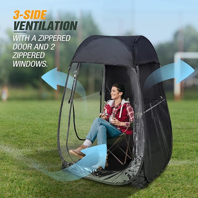 REDCAMP Sports Tent Pop Up Pod 1 Person Portable Weather Tents Sports Pod for Cold Day Waterproof Windproof Rain Pod Instant Shelter for Soccer Baseball Fishing
