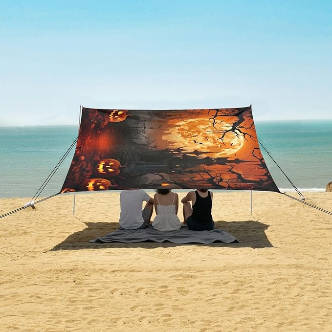 Halloween PumpkinCamping Sun Shelters 9.2 x 10.5 FT Beach Canopy Tent Sun Shade with Carrying Bag for Camping Trips Fishing Backyard Fun or Picnics 21341519
