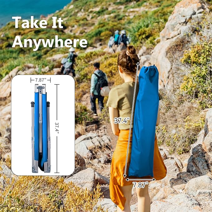 Outvita Folding Camping Cot Sleeping Bed with Carry Bag Lightweight Portable Cots for Travel Fishing Hiking and Outdoor Activities
