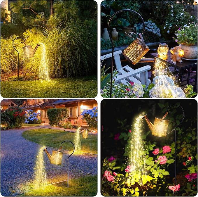 Solar Watering Can Light - Solar Yard Decorations OutdoorGarden Decor Lights for YardIP65 Waterproof Hanging Lantern LightsOutside Garden Flower Bed Decor Light for Moms Birthday