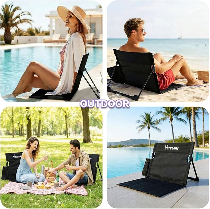 Extra Large Foldable Camping Chair with Cup HolderUltra-Light Portable Beach Chair with Carry Bag for Sunbathing Swimming Poolside Picnic Lawn Road Hiking Trips (Black)