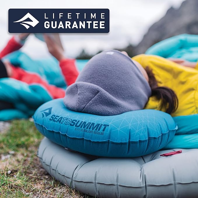 Sea to Summit Aeros Ultralight Inflatable Camping and Travel Pillow Deluxe Aqua