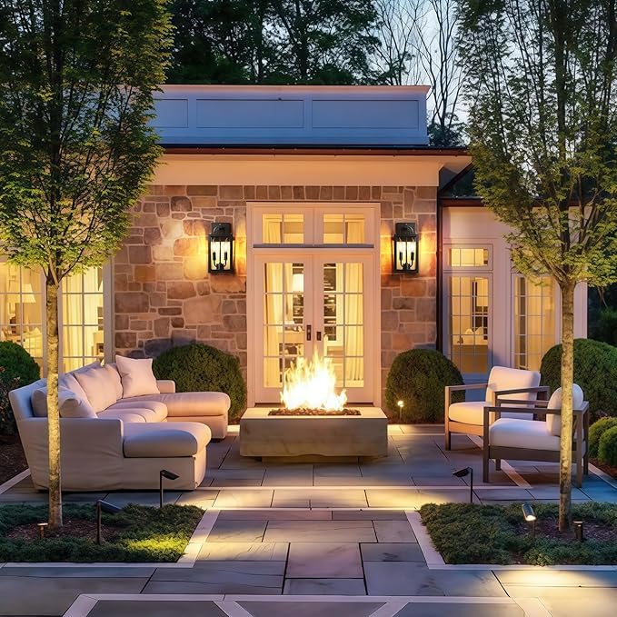 Dusk to Dawn Outdoor Wall Light Fixtures 2 Pack Front Porch Lights with E12 Sockets Exterior Waterproof Outdoor Lighting Anti-Rust Outside Lights for House Garage Patio