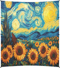 Camping Sun Shelters Sunflowers Starry Sky Painting Beach Canopy 126 * 110.2in