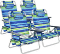 Goplus Beach Chair Folding Backpack Beach Chairs for Adults with 5 Positions Head Pillow Cooler Bag Towel Bar Cup Holders Sunbath Sling Tanning Lounge Foldable Layout Camping Chairs
