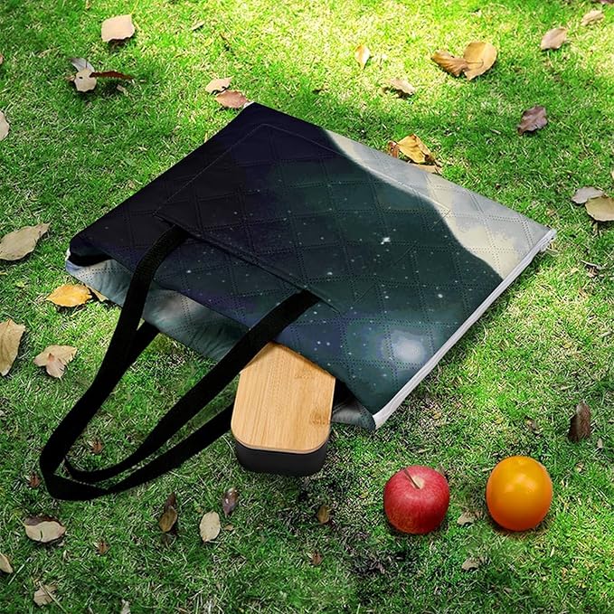 Zipper Polar Bears Northern Lights Style Picnic Mat Suitable for Travel Camping Park Or Home Use