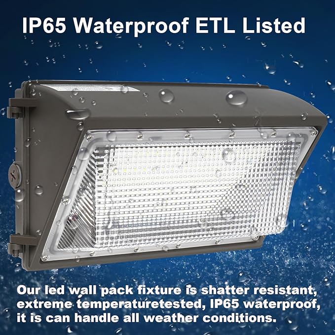 120W LED Wall Pack Light with Dusk to Dawn Photocell18000LM 5000K DaylightAC100-277V Input800W HPS/HID Replacement WarehousesIndustrialBuilding PerimetersGarden GarageETL Listed