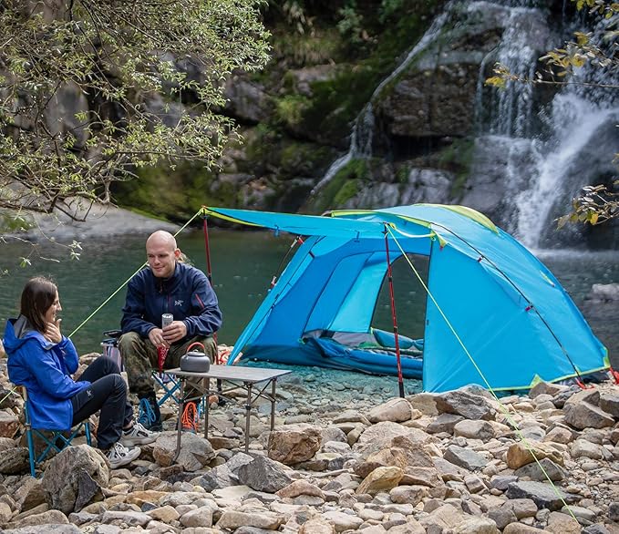 KAZOO 2／4 Person Camping Tent Outdoor Waterproof Family Large Tents 2/4 People Easy Setup Tent with Porch Double Layer | Outdoor Waterproof Family Large Tents Easy Setup