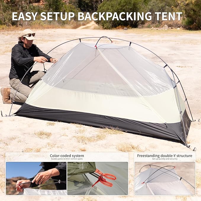 Naturehike Mongar Pro 1/2/3 Person Backpacking TentWaterproof Nylon Easy Setup Lightweight Camping Tent