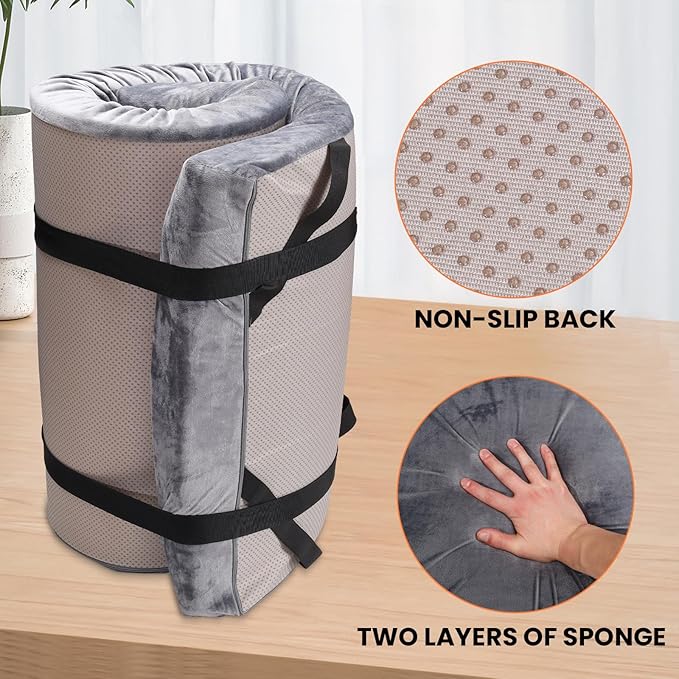 Memory Foam Sleeping Pad Camping Mattress3 Inch Thick Portable Floor Mat for Adult Waterproof Sleeping Mat Roll Up Floor Mattress Foldable Backpacking Travel Bed for HikingGuest Bed