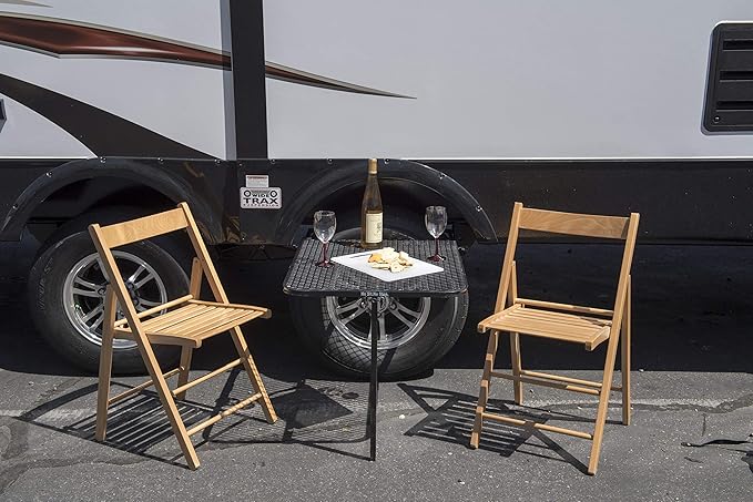 Tire Table Medium Steel Camping Table for Camp Travel Tailgating and Outdoor Work | Easily Holds 50 Pounds | Powder Coated Finish | No Tool or Hitch Required for Installation | 29 x 23 x 1.5
