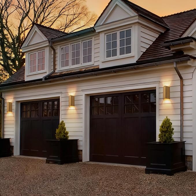 11 Modern Outdoor Wall Lights Hand-Brushed Vintage Gold LED Exterior Lighting Fixtures Outdoor Wall Sconce Light for House Exterior Garage Porch Patio