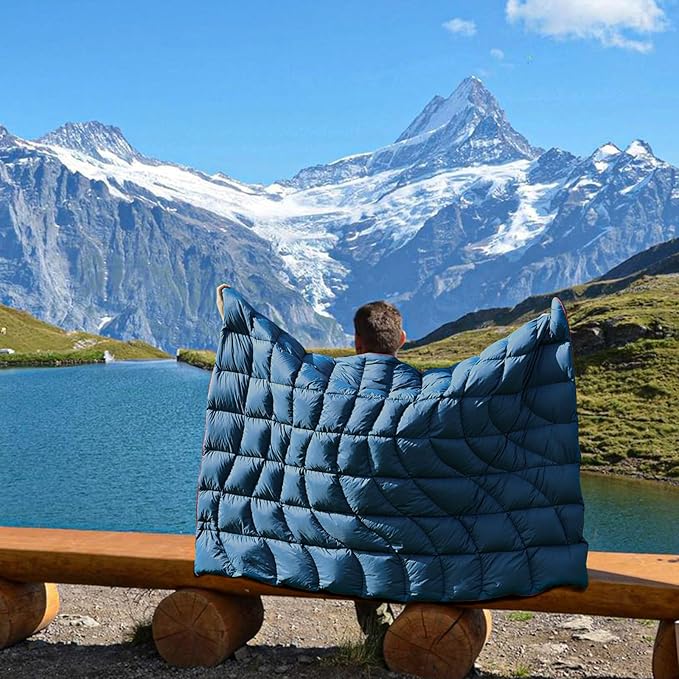 Camping Blanket Puffy Blanket Lightweight Windproof Water Resistant for OutdoorsHiking BackpackingBeachCarPicnicStadium