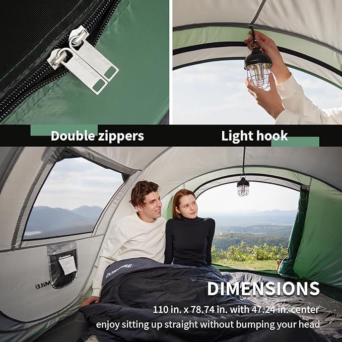 EchoSmile Instant Pop Up Camping Tent 2/4/6 Person Easy Setup Tent Water Resistant Dome Portable with Carry Bag