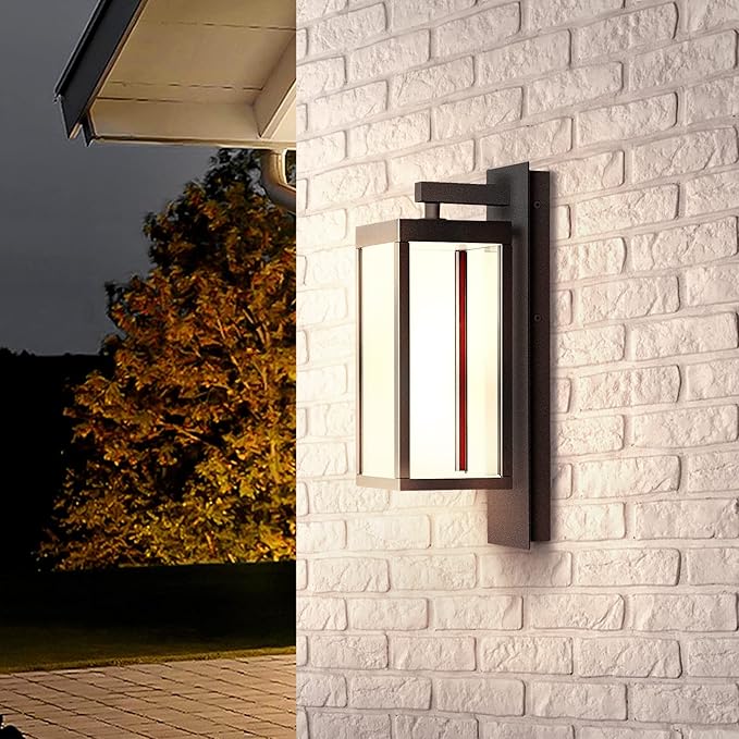 Outdoor Wall Sconce Exterior Waterproof Wall Lantern Light Fixtures Dark Porch Lights with Clear Glass Shade Waterproof Aluminum Front Door Wall Mount Lighting for Garage Garden Patio 2 Pack