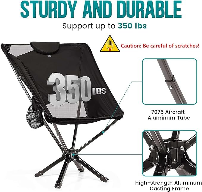 Portable High Back Camping Chair with Adjustable Height Small Compact Outdoor Folding Chair for Adults Travel Riselite Collapsible Lightweight Packable Camp Chairs Easy Carry and Quick Setup