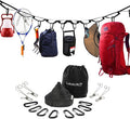 Campsite Storage Strap with 19 Separated Loops for Hanging Camping Equipment Gear and Supplies | Includes Carabiner Hooks and Clothes Pins | Durable Campground Organizer Holds up to 150 LBS