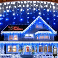 82FT 810 LED Outdoor Christmas Lights - 180 Ice Drops 12 Pro Modes with Timer Memory &amp Brightness Waterproof Hanging Ice String Light for Holiday Wedding Garden Fence House Decor (White &amp Bl