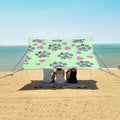 Bolaz Beach Canopy Tent Sun Shade9'×10.5' Large Family Beach Shade UPF50+- Outdoor Shade for Camping Trips FishingFootprint Love Pattern