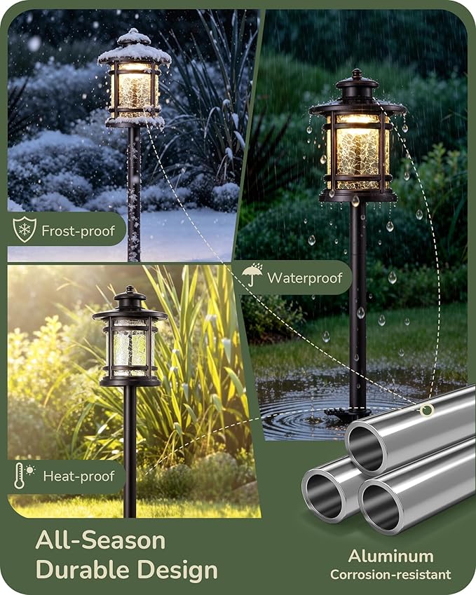 EDISHINE Low Voltage Pathway Lights 3.4W 155LM 12V 3000K Outdoor Pathway Lights Wired Waterproof Landscape Path Lights 50000H LED for Yard Garden Driveway 12 Pack