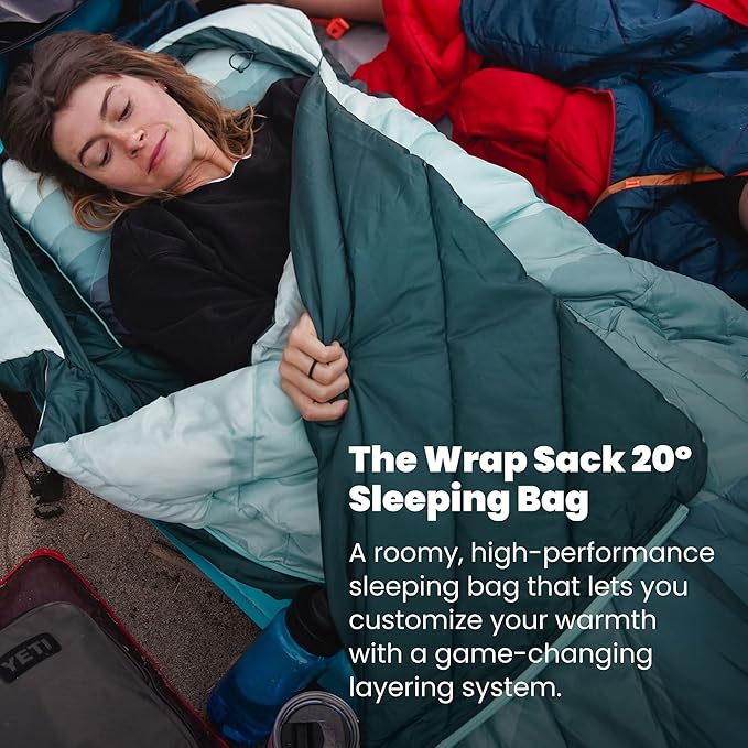 Rumpl Wrap Sack 20-Degree Sleeping Bag for Adaptable 3-Season Comfort