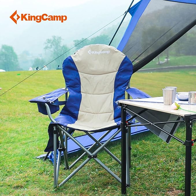 KingCamp KC2008 USCK Camping Chair Oversized 2 Pack-Navy/Beige